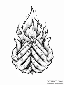 Tattoo design a pair of hands cupped together... - эскиз тату (№1751087275_0, 28.06.2025 05:07) — Tatufoto.com
