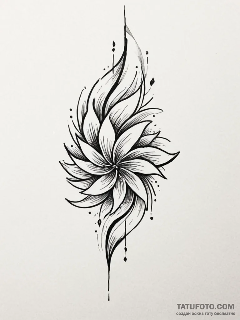 Tattoo sketch a strong, single brushstroke, s... - эскиз тату (№1751088635_0, 28.06.2025 05:30) — Tatufoto.com
