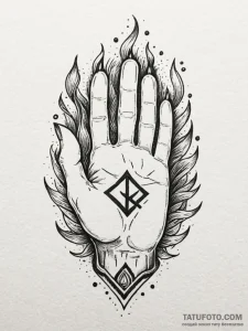86. tattoo sketch: the rune "treba," depicted... - эскиз тату (№1751088733_0, 28.06.2025 05:32) — Tatufoto.com