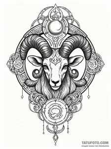 Tattoo sketch an aries ram with mars' glyph e... - эскиз тату (№1751088820_0, 28.06.2025 05:33) — Tatufoto.com