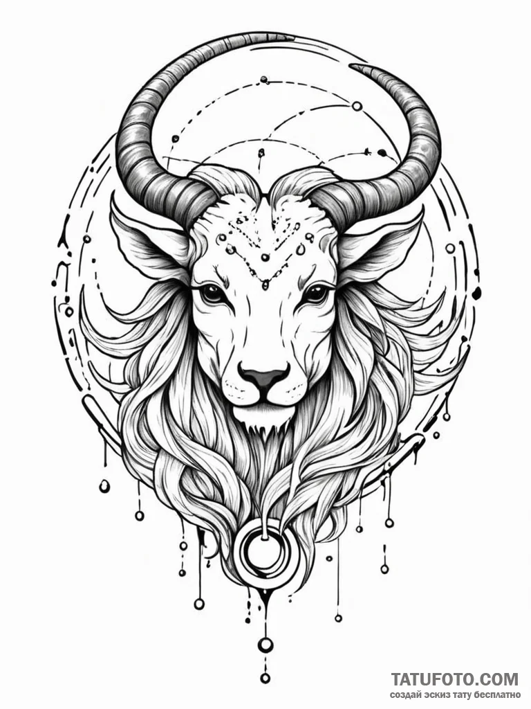 Tattoo sketch a zodiac glyph melting or disto... - эскиз тату (№1751088907_0, 28.06.2025 05:35) — Tatufoto.com