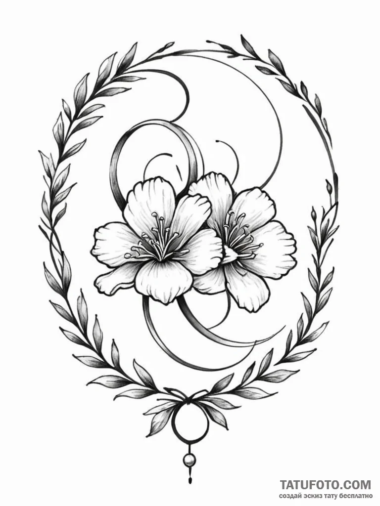 Tattoo design a zodiac glyph intertwined with... - эскиз тату (№1751089773_0, 28.06.2025 05:49) — Tatufoto.com