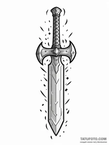 Tattoo sketch a pixelated sword or axe emergi... - эскиз тату (№1751089854_0, 28.06.2025 05:50) — Tatufoto.com