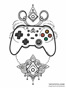 Tattoo design a controller face button with a... - эскиз тату (№1751090833_0, 28.06.2025 06:07) — Tatufoto.com