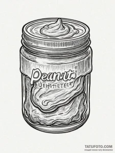 Tattoo sketch a classic "peanut butter" on on... - эскиз тату (№1751091327_0, 28.06.2025 06:15) — Tatufoto.com