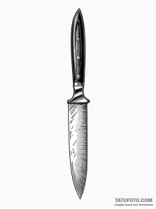 A close-up of a chef's knife, reflecting the... - эскиз тату (№1751091911_0, 28.06.2025 06:25) — Tatufoto.com