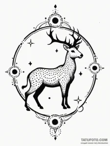 Tattoo sketch a zodiac animal's silhouette fi... - эскиз тату (№1751092384_0, 28.06.2025 06:33) — Tatufoto.com