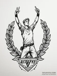 Tattoo design a stylized "victory royale" ban... - эскиз тату (№1751093072_0, 28.06.2025 06:44) — Tatufoto.com