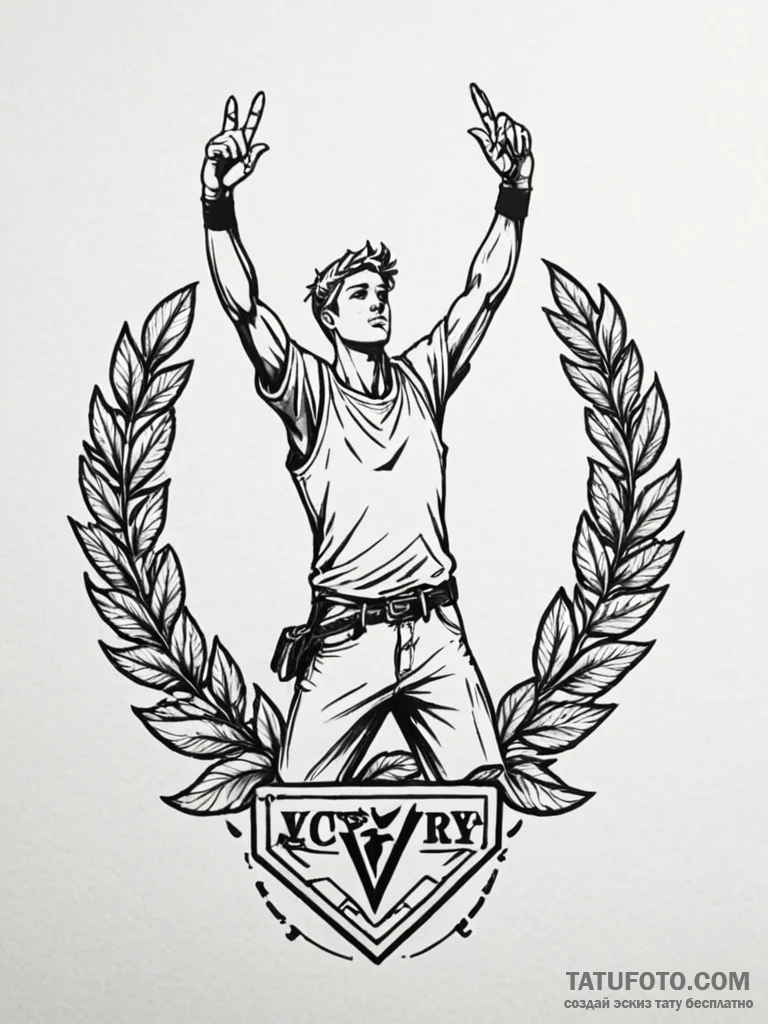 Tattoo design a stylized "victory royale" ban... - эскиз тату (№1751093072_0, 28.06.2025 06:44) — Tatufoto.com