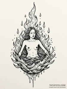 Tattoo design: a depiction of the ritual burn... - эскиз тату (№1751094116_0, 28.06.2025 07:01) — Tatufoto.com