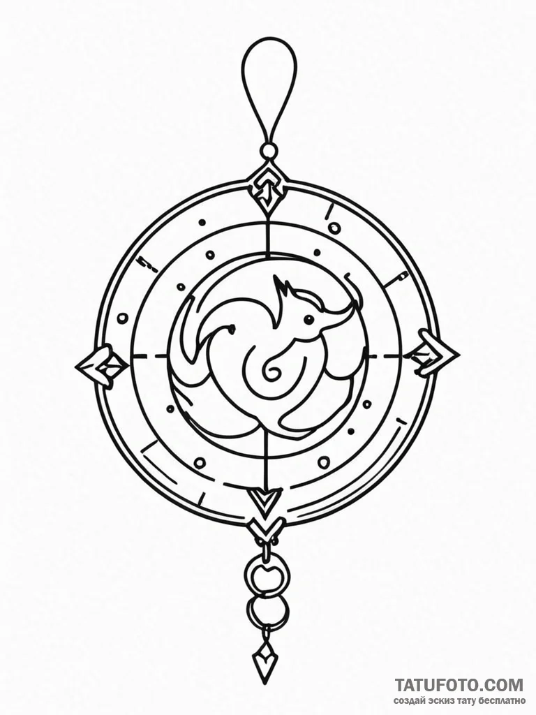 Tattoo design a minimalist zodiac symbol with... - эскиз тату (№1751094544_0, 28.06.2025 07:09) — Tatufoto.com
