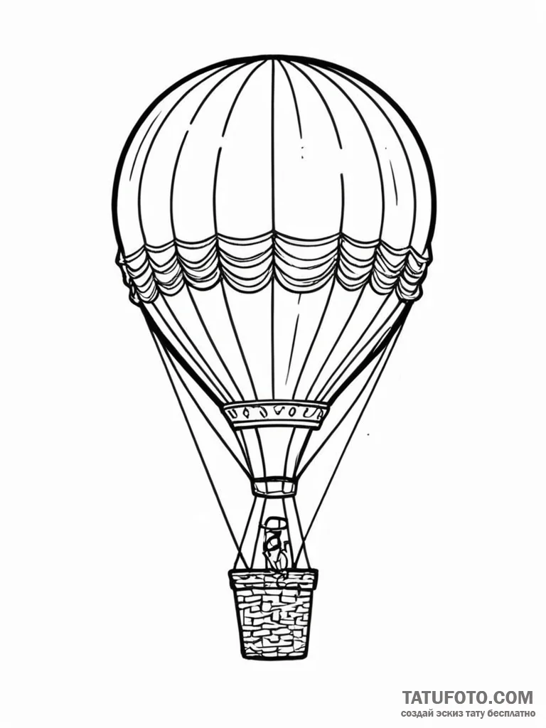 Tattoo design a small, cartoonish hot air bal... - эскиз тату (№1751096076_0, 28.06.2025 07:34) — Tatufoto.com