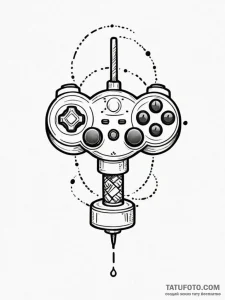 Tattoo design a tiny stylized joystick dotwor... - эскиз тату (№1751096622_0, 28.06.2025 07:43) — Tatufoto.com