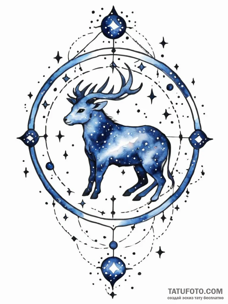 Tattoo sketch a zodiac constellation with a v... - эскиз тату (№1751096965_0, 28.06.2025 07:49) — Tatufoto.com