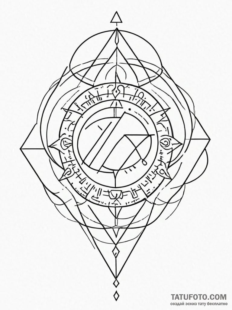Tattoo design a geometric pattern of the zodi... - эскиз тату (№1751097272_0, 28.06.2025 07:54) — Tatufoto.com