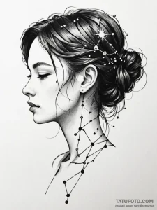 Tattoo sketch a delicate constellation on the... - эскиз тату (№1751097681_0, 28.06.2025 08:01) — Tatufoto.com