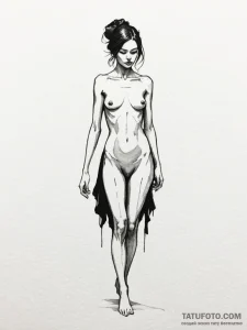 Tattoo sketch a single, dramatic shadow cast... - эскиз тату (№1751097763_0, 28.06.2025 08:02) — Tatufoto.com