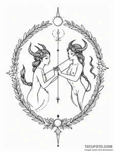 нарисуй два знака зодиак стрельца вместе любо... - эскиз тату (№1751098093_0, 28.06.2025 08:08) — Tatufoto.com