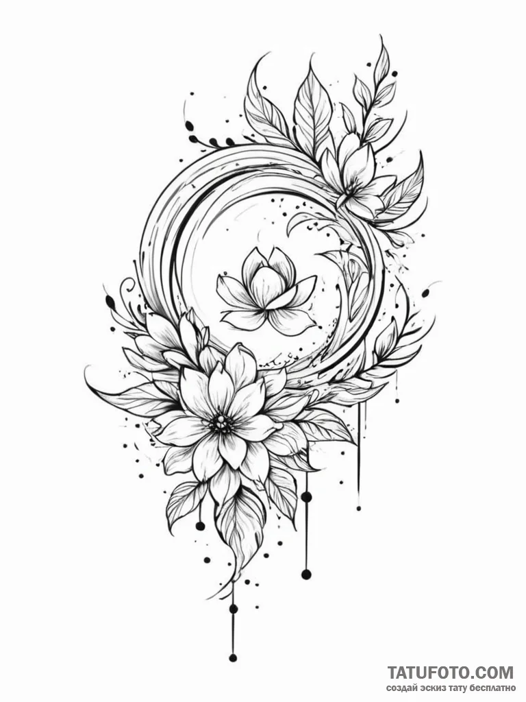 Tattoo design an abstract representation of d... - эскиз тату (№1751098726_0, 28.06.2025 08:18) — Tatufoto.com