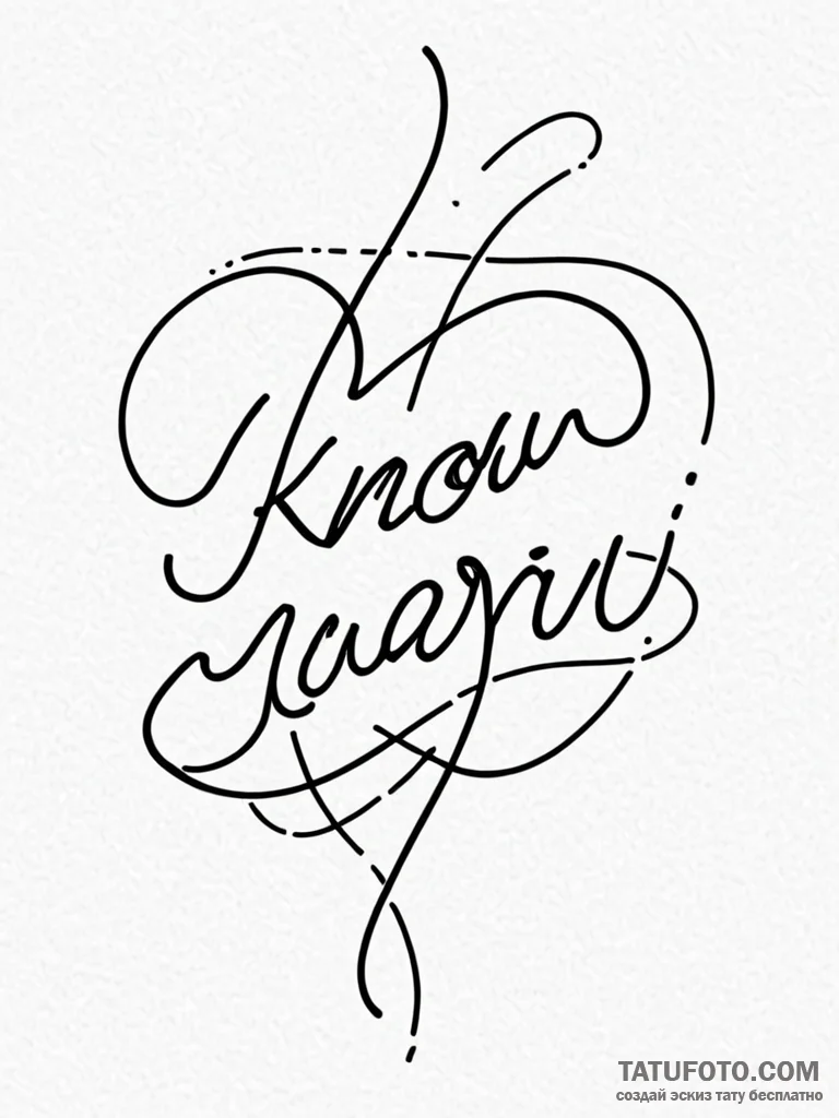 Tattoo sketch "i know" text for aquarius, wit... - эскиз тату (№1751099051_0, 28.06.2025 08:24) — Tatufoto.com