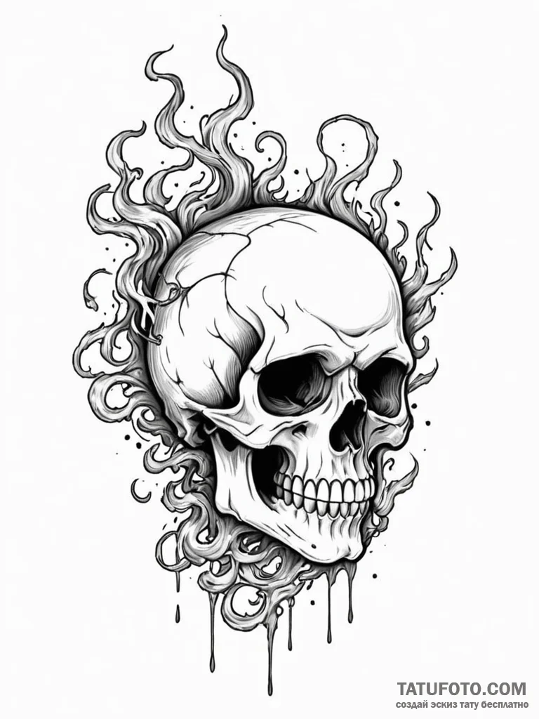 Tattoo sketch a "game over" skull in pixel ar... - эскиз тату (№1751099311_0, 28.06.2025 08:28) — Tatufoto.com