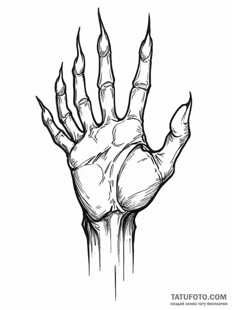 Tattoo sketch a powerful, generic creature's... - эскиз тату (№1751100500_0, 28.06.2025 08:48) — Tatufoto.com