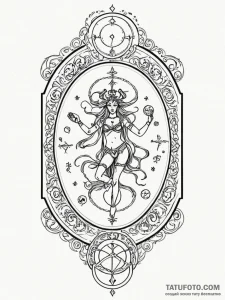 Tattoo sketch the zodiac glyph with a single,... - эскиз тату (№1751100580_0, 28.06.2025 08:49) — Tatufoto.com