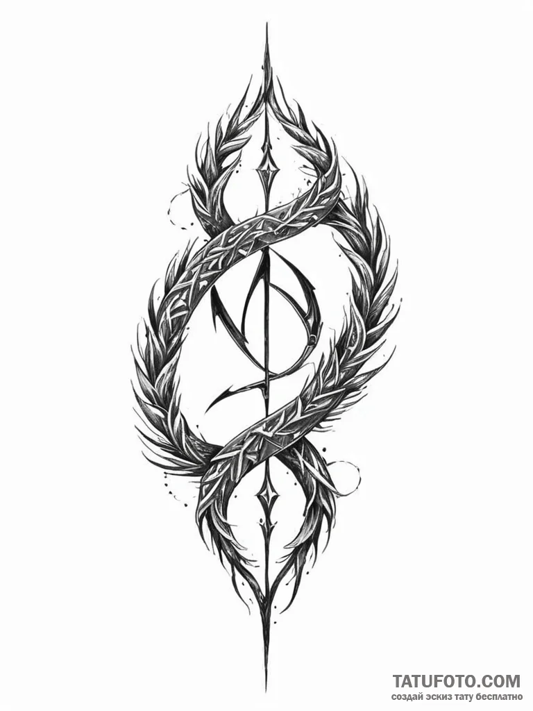 58. tattoo sketch: "mir" rune subtly incorpor... - эскиз тату (№1751100918_0, 28.06.2025 08:55) — Tatufoto.com
