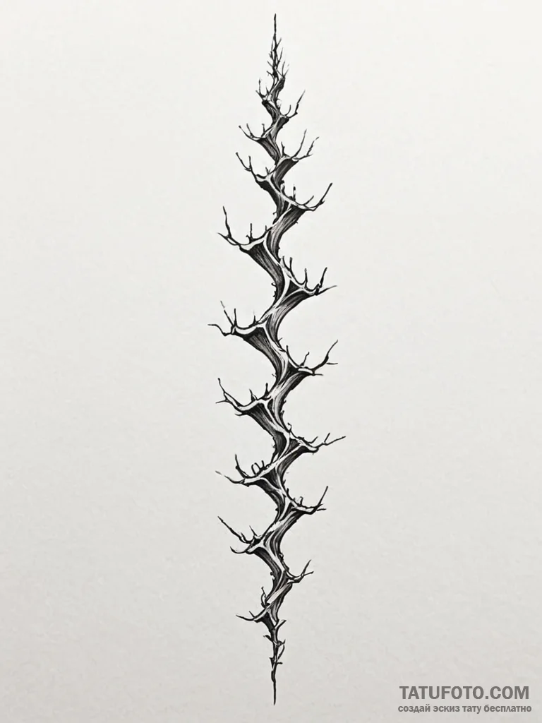Tattoo sketch a strong backbone or spine, sym... - эскиз тату (№1751101399_0, 28.06.2025 09:03) — Tatufoto.com