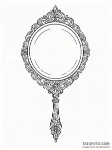 Tattoo sketch a delicate hand mirror reflecti... - эскиз тату (№1751101697_0, 28.06.2025 09:08) — Tatufoto.com