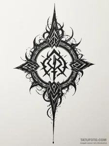 руна чернобог (darkness, chaos, shadow, destr... - эскиз тату (№1751102456_0, 28.06.2025 09:20) — Tatufoto.com