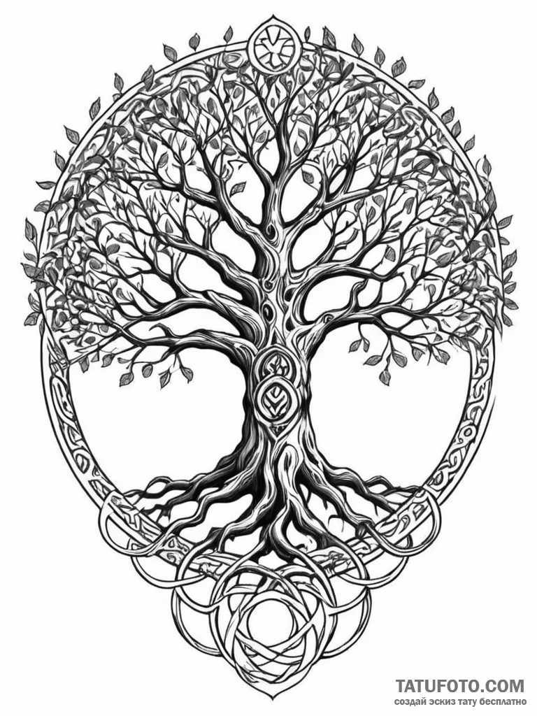 Tattoo design a stylized depiction of the nor... - эскиз тату (№1751103362_0, 28.06.2025 09:36) — Tatufoto.com