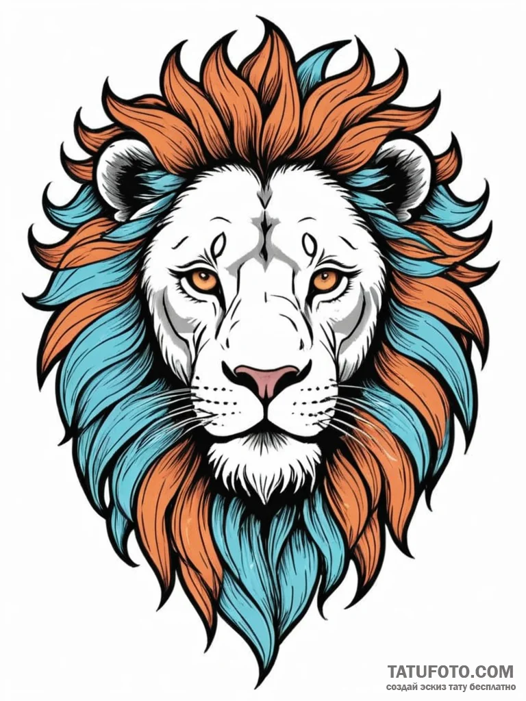 Tattoo sketch a leo lion, its mane depicted w... - эскиз тату (№1751103506_0, 28.06.2025 09:38) — Tatufoto.com
