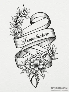 Tattoo sketch a flowing ribbon with important... - эскиз тату (№1751103737_0, 28.06.2025 09:42) — Tatufoto.com