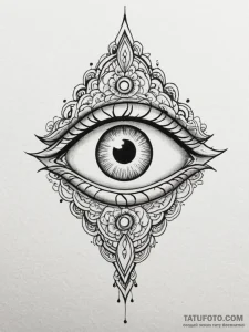 Tattoo sketch a protective eye symbol (e.g.,... - эскиз тату (№1751104239_0, 28.06.2025 09:50) — Tatufoto.com