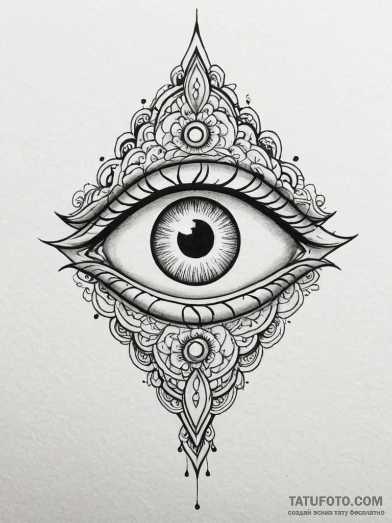 Tattoo sketch a protective eye symbol (e.g.,... - эскиз тату (№1751104239_0, 28.06.2025 09:50) — Tatufoto.com