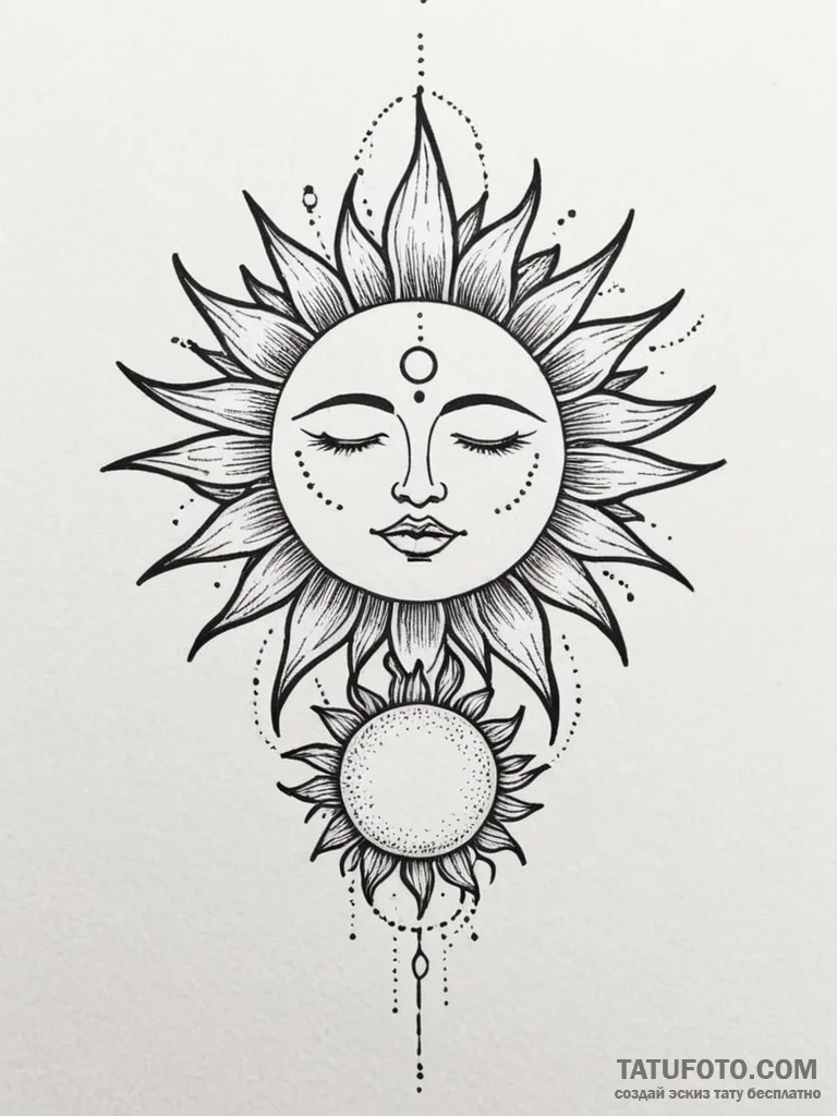 Tattoo sketch: a stylized representation of a... - эскиз тату (№1751104343_0, 28.06.2025 09:52) — Tatufoto.com