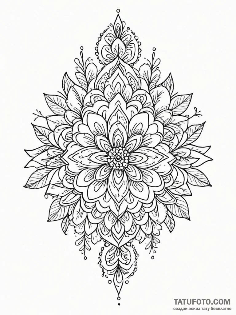 Tattoo design a delicate, intricate embroider... - эскиз тату (№1751104520_0, 28.06.2025 09:55) — Tatufoto.com