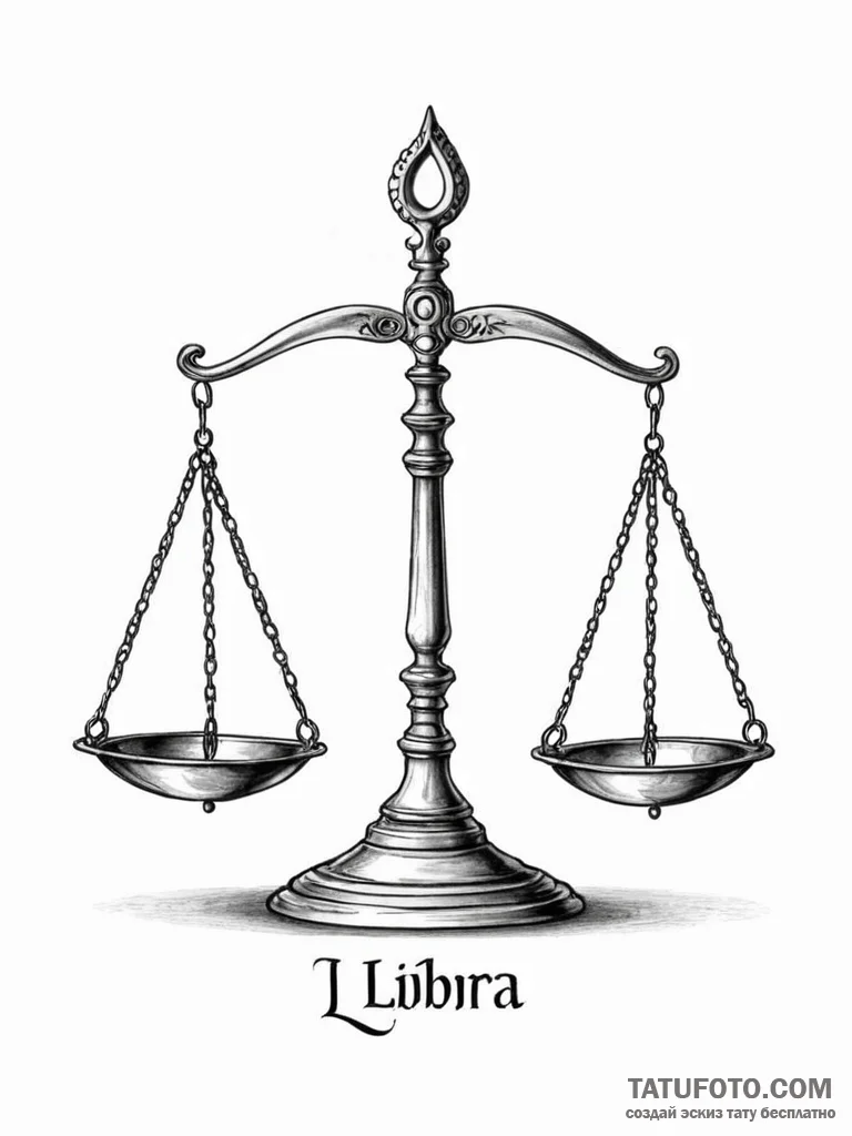 Tattoo sketch "i balance" text for libra, wit... - эскиз тату (№1751105334_0, 28.06.2025 10:08) — Tatufoto.com
