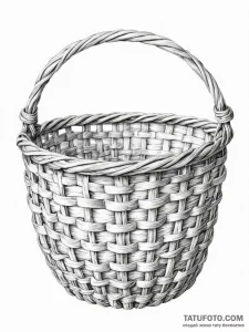 A close-up of a woven basket's texture. - эскиз тату (№1751105640_0, 28.06.2025 10:14) — Tatufoto.com