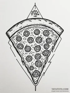 Tattoo design a 'pizza slice' on one, a 'pizz... - эскиз тату (№1751106066_0, 28.06.2025 10:21) — Tatufoto.com