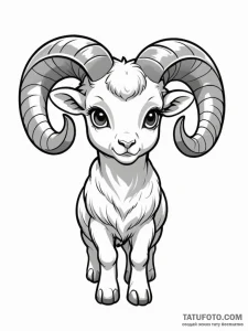 Tattoo sketch a chibi-style aries ram looking... - эскиз тату (№1751107639_0, 28.06.2025 10:47) — Tatufoto.com