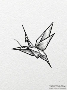 Tattoo design a tiny paper crane. - эскиз тату (№1751107968_0, 28.06.2025 10:52) — Tatufoto.com