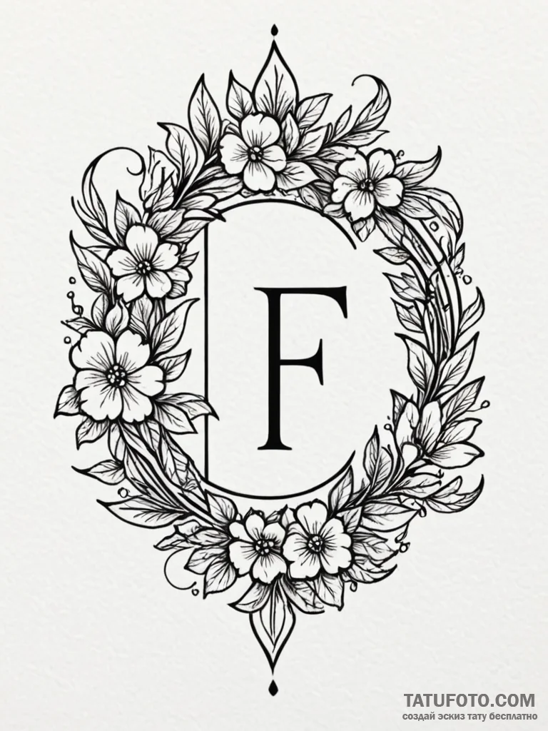 Tattoo design a stylized 'f' for 'respects' b... - эскиз тату (№1751109263_0, 28.06.2025 11:14) — Tatufoto.com