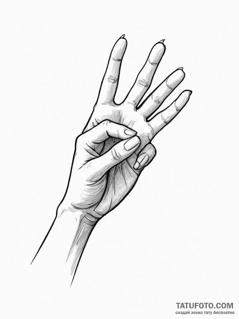 Tattoo design a hand reaching out to another,... - эскиз тату (№1751109573_0, 28.06.2025 11:19) — Tatufoto.com
