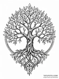 Tattoo design a stylized 'tree of life' from... - эскиз тату (№1751110704_0, 28.06.2025 11:38) — Tatufoto.com
