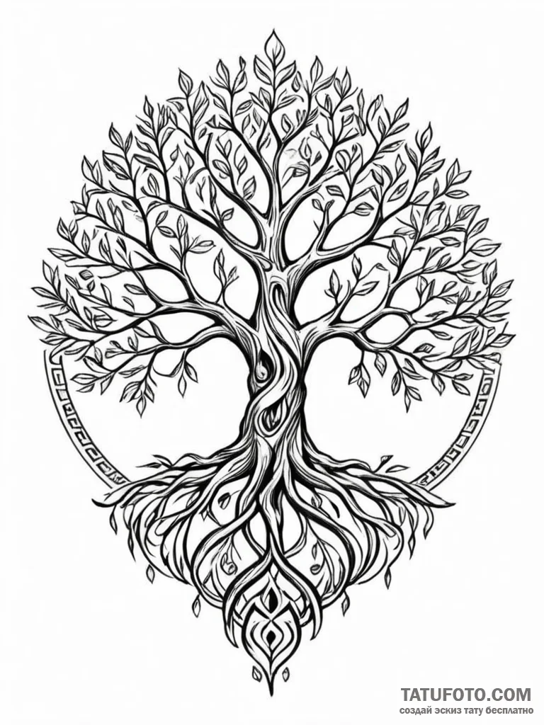 Tattoo design a stylized 'tree of life' from... - эскиз тату (№1751110704_0, 28.06.2025 11:38) — Tatufoto.com