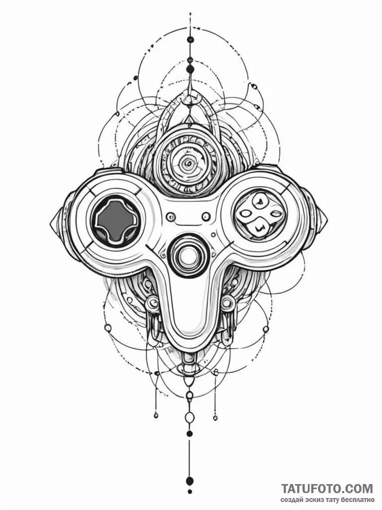 Tattoo design a retro joystick with wires for... - эскиз тату (№1751110862_0, 28.06.2025 11:41) — Tatufoto.com