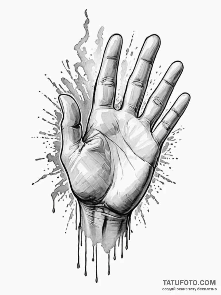 Tattoo sketch a hand reaching out to touch a... - эскиз тату (№1751111313_0, 28.06.2025 11:48) — Tatufoto.com