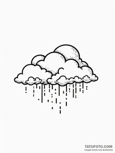 Tattoo sketch a tiny pixelated cloud linework... - эскиз тату (№1751111390_0, 28.06.2025 11:49) — Tatufoto.com